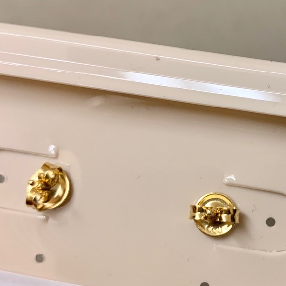 ADORNIA 14K Gold Swarovski Halo Stud Earrings - Picture 5 of 7